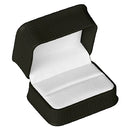 Embossed Leatherette Double Ring Box with White Velvet Interior