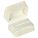 Embossed Leatherette Double Ring Box with White Velvet Interior