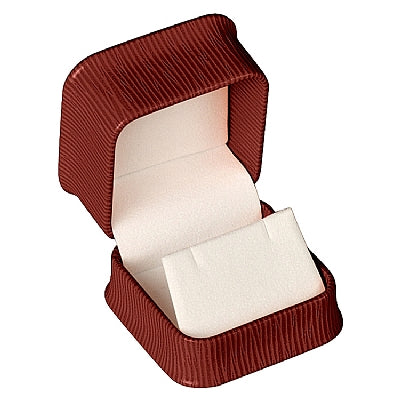 Embossed Leatherette Single Earring Box with White Velvet Interior