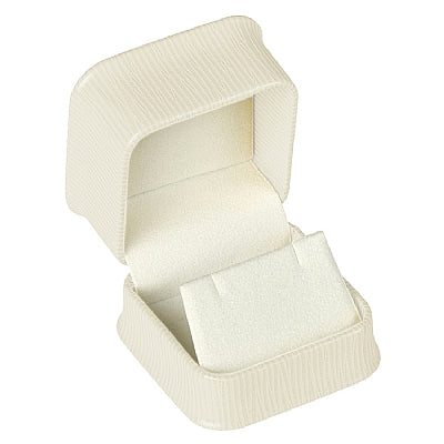 Embossed Leatherette Single Earring Box with White Velvet Interior