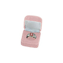 Velvet Square Single Ring Box with Matching Insert and White Satin Window