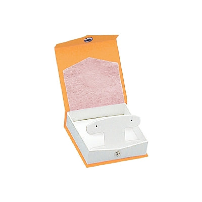 Textured Paper Covered French Clip Earring Box with White Insert