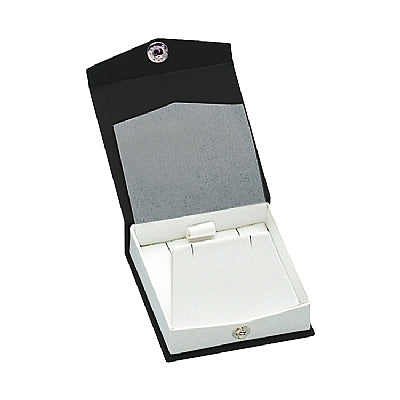 Textured Paper Covered Large Earring or Pendant Box with White Insert