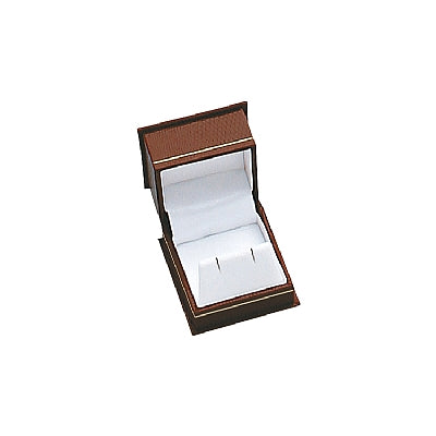 Lizard Skin Textured Leatherette Single Earring Box with White Interior