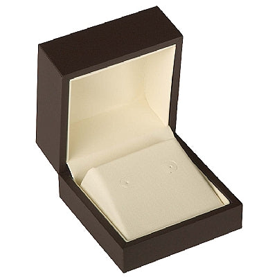 Matte Paper Covered Hoop Earring Box with Cream Leatherette Interior
