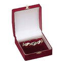 Leatherette Bangle Box with Gold Trim and Closure