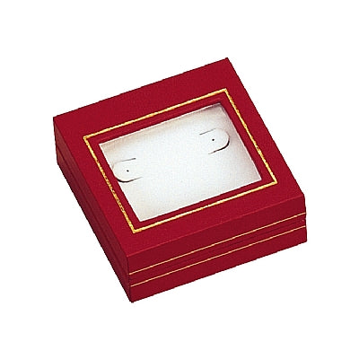 Paper Covered Hoop Earring Box with Window and Matching Interior
