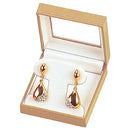 Paper Covered French Clip Earring Box with Window and Matching Interior