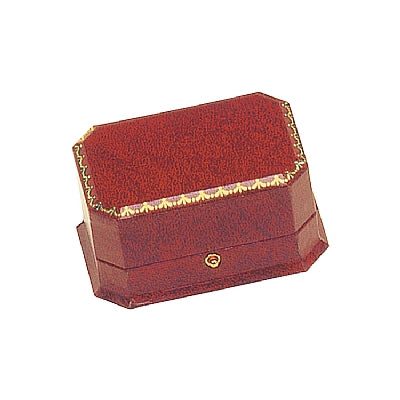 Leatherette Double Ring Box with Velvet Interior