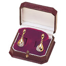 Leatherette French Clip Earring Box with Velvet Interior