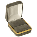 Velvet Single Ring Box with Gold Rims and Matching Insert