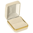 Velvet Single Ring Box with Gold Rims and Matching Insert