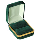 Velvet Single Ring Box with Gold Rims and Matching Insert