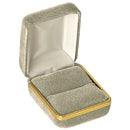 Velvet Single Ring Box with Gold Rims and Matching Insert