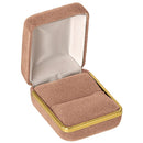 Velvet Single Ring Box with Gold Rims and Matching Insert