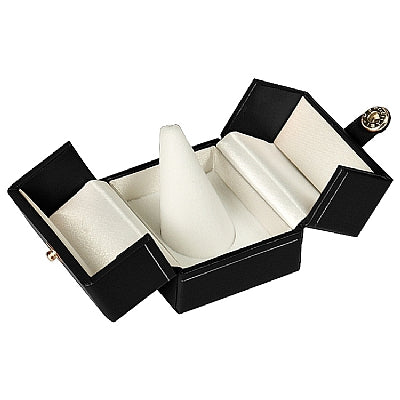 Paper Covered Finger Ring Box with Matching Insert