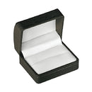 Leatherette Double Ring Box with Gold Accent and White Interior