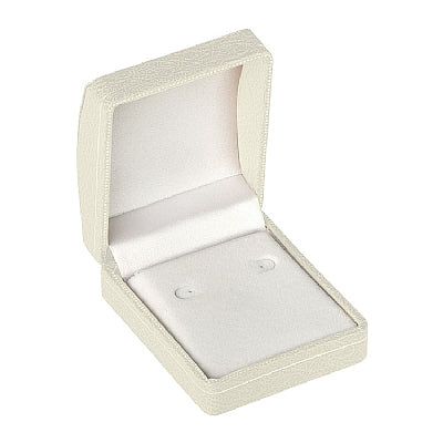 Leatherette Hoop Earring Box with Gold Accent and White Interior