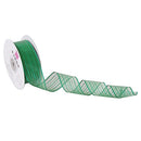 Wired Striped Metallic Ribbon