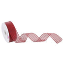 Wired Striped Metallic Ribbon