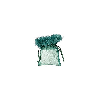 Organza Feather Top Drawstring Pouch