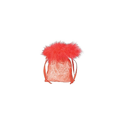 Organza Feather Top Drawstring Pouch