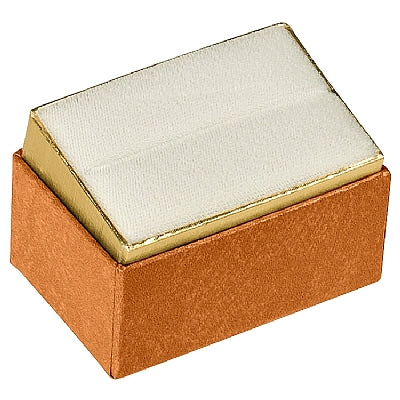 Two-tone Paper Double Ring Box with Gold Accent