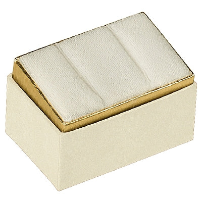 Two-tone Paper Double Ring Box with Gold Accent