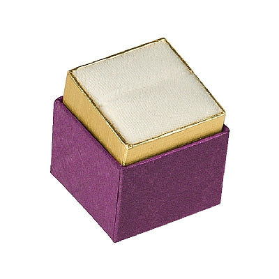 Two-tone Paper Single Ring Box with Gold Accent