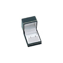 Textured Leatherette Single Earring Box with Gold Accent