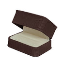 Embossed Leatherette Double Ring Box with Cream Leatherette Interior