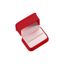 Embossed Leatherette Double Ring Box with Cream Leatherette Interior