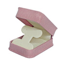 Embossed Leatherette French Clip Earring Box with Cream Leatherette Interior