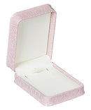 Embossed Leatherette Pendant Box with Cream Leatherette Interior
