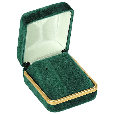 Velvet Single Earring Box with Gold Rims and Matching Insert