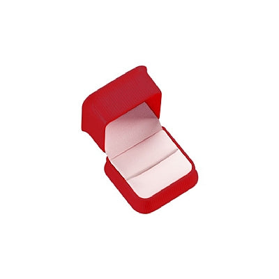 Embossed Leatherette Single Ring Box with Cream Leatherette Interior