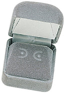 Velvet Square Single Earring Box with Matching Insert and White Satin Window