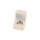 Velvet Square Single Ring Box with Matching Insert and White Satin Window