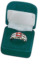 Velvet Square Single Ring Box with Matching Insert and White Satin Window