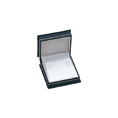 Lizard Skin Textured Leatherette Hoop Earring Box with White Interior