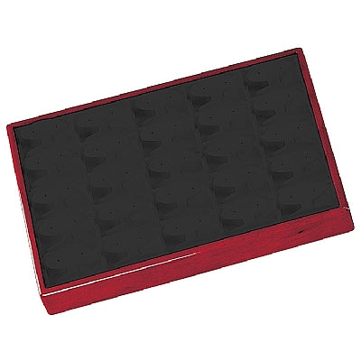 Leather & Wood 25 Earring Tray