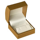 Paper Covered Clip Earring Box with Gold Accent and White Interior