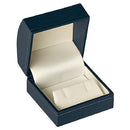 Paper Covered Clip Earring Box with Gold Accent and White Interior