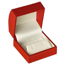 Paper Covered Clip Earring Box with Gold Accent and White Interior