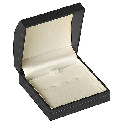 Paper Covered Cufflink Box with Gold Accent and White Interior