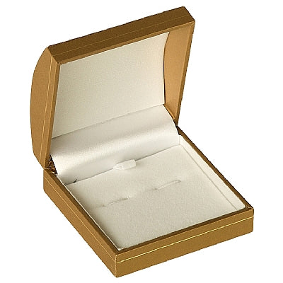 Paper Covered Cufflink Box with Gold Accent and White Interior