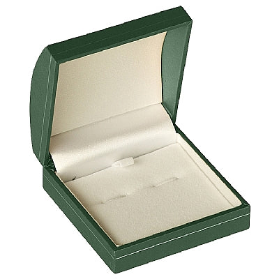 Paper Covered Cufflink Box with Gold Accent and White Interior