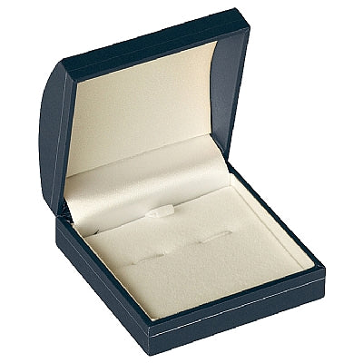 Paper Covered Cufflink Box with Gold Accent and White Interior