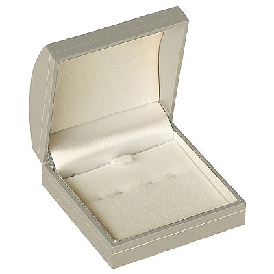 Paper Covered Cufflink Box with Gold Accent and White Interior