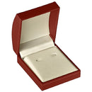 Paper Covered Hoop Earring Box with Gold Accent and White Interior